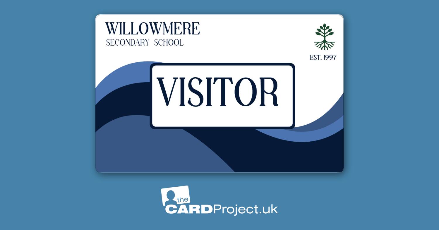 Secondary School Navy Wave Visitor Card (FRONT)